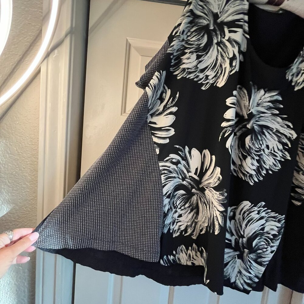 Alembika Dahlia Mixed Media Swing Top, Size S, Bl… - image 2